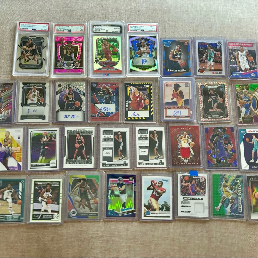 Basketball card crazy lot, wembys, SGA, ANT rookies, 4 PSA graded, 7 autos